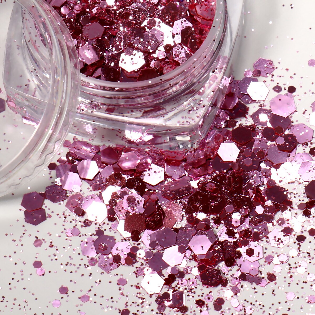 Блестки для декора, мелкие/крупные, цвет розовый мелкие кристаллы для декора ногтей