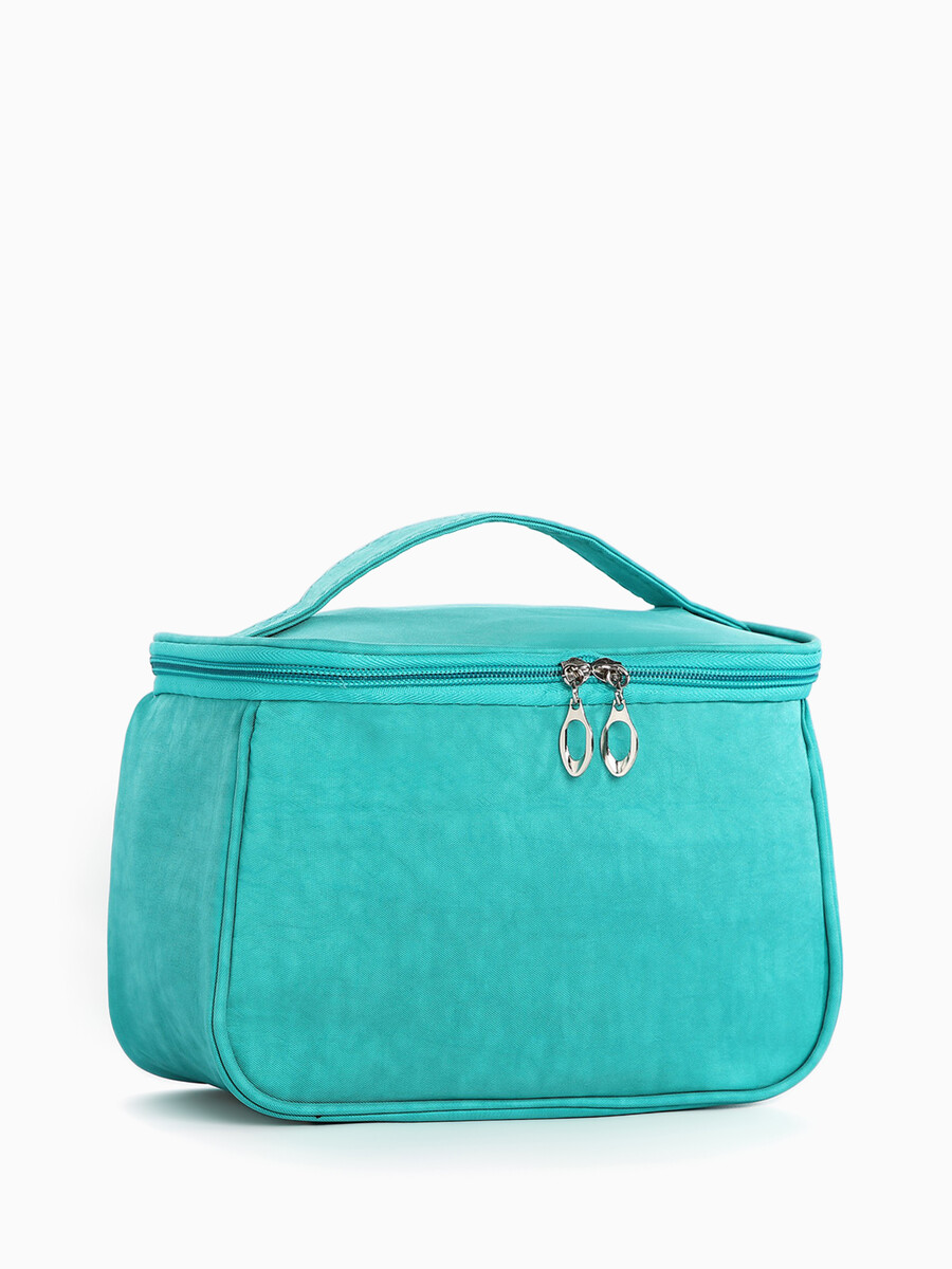 

Косметичка на молнии, с ручкой, цвет бирюзовый