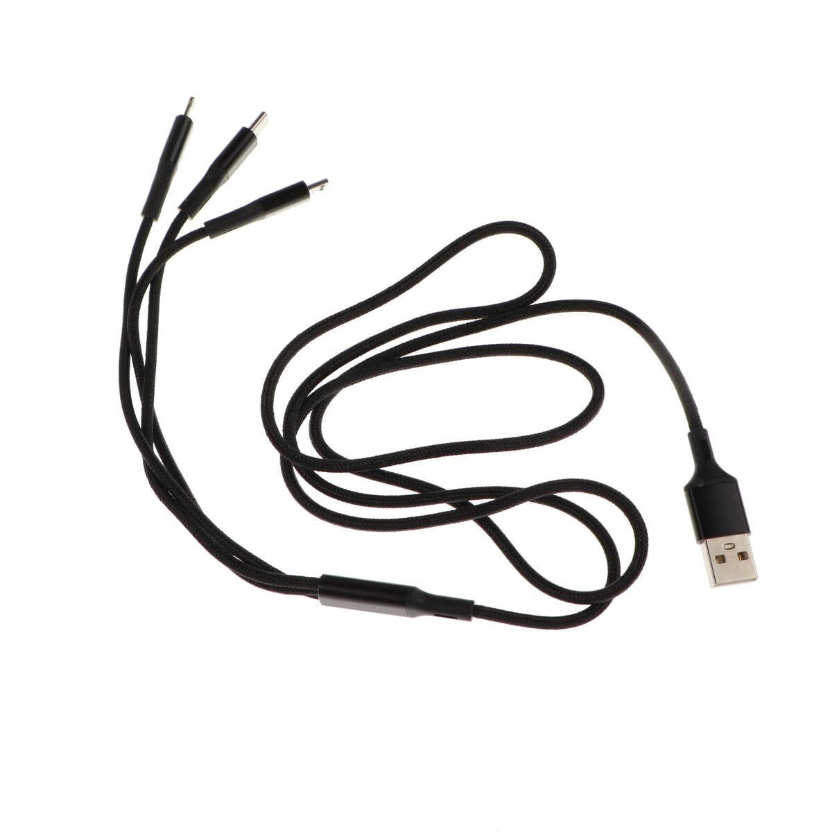

Кабель 3 в 1 mb mobility, usb - microusb/lightning/type-c, 2 а, 1 м, нейлон, черный