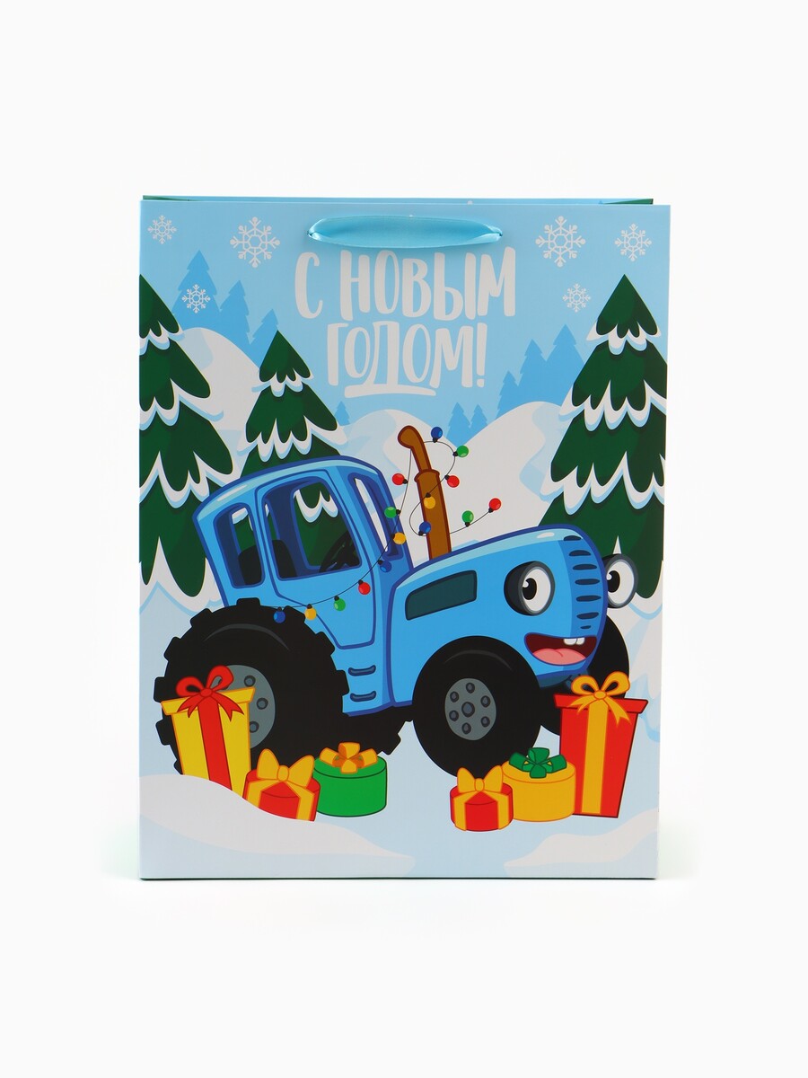 

Пакет подарочный новогодний, Голубой;разноцветный