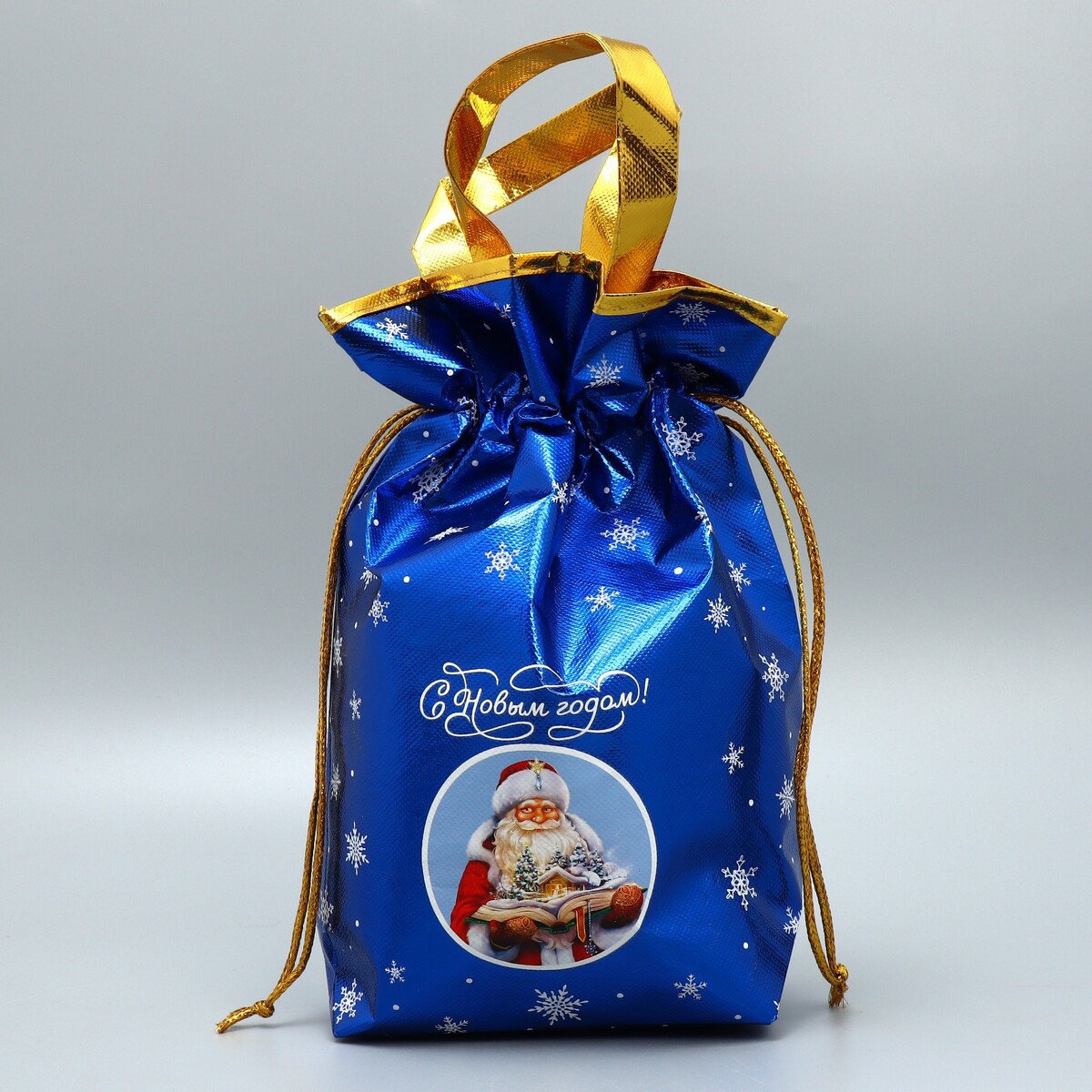 Пакет-мешок из нетканного материала мешок 30 20см подарочный снеговик новый год