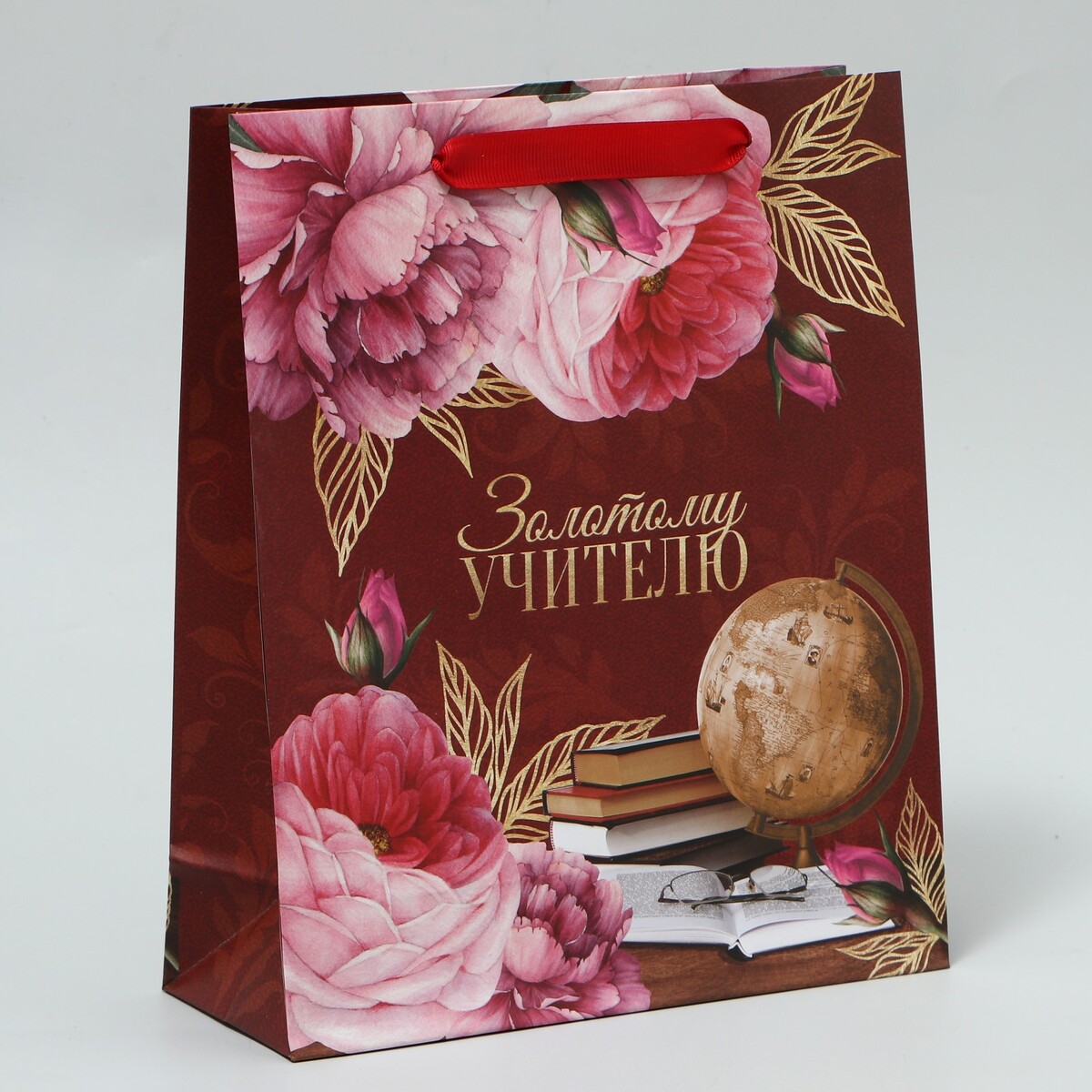 Пакет подарочный ламинированный, упаковка, упаковка на 6 капкейков с окном розовая 25 х 17 х 10 см