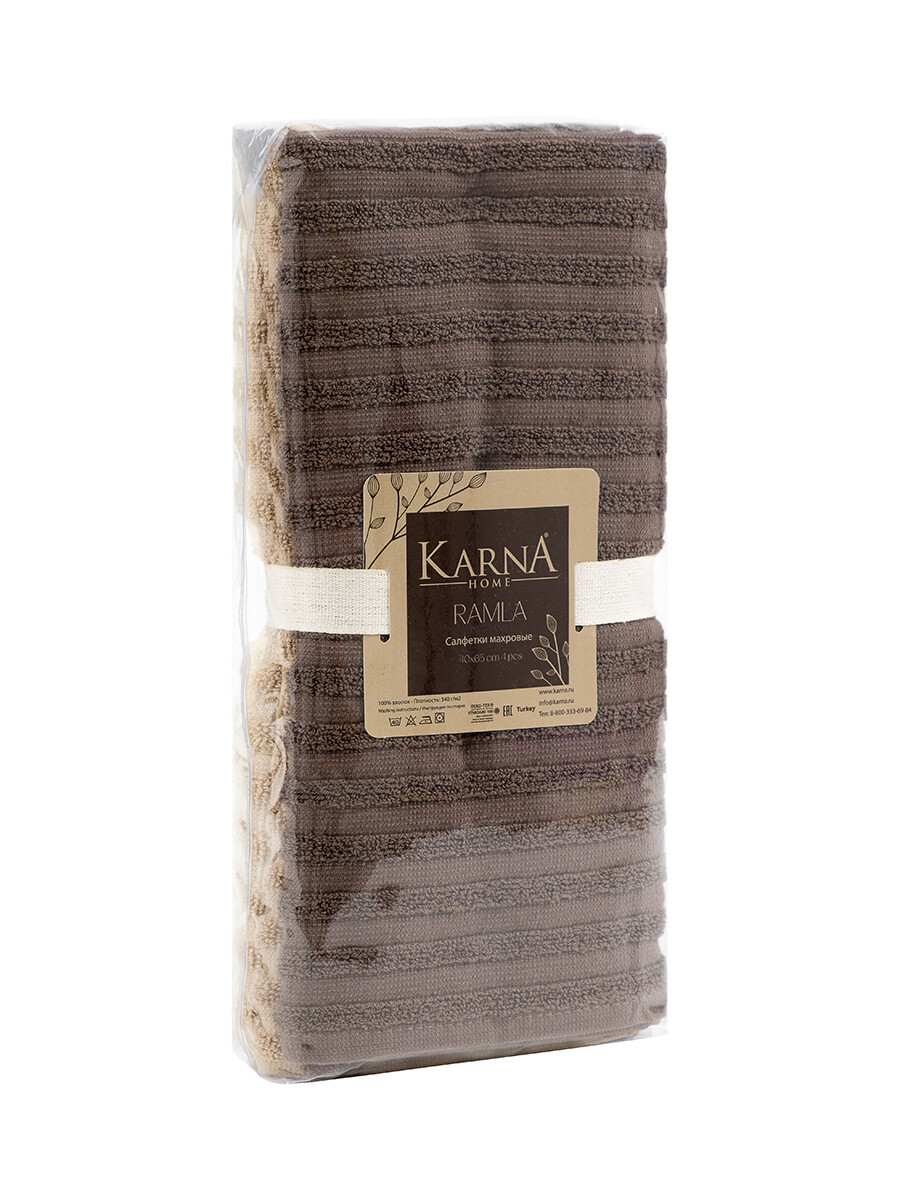 Салфетки махровые "karna" ramla 40x65 см KARNA, цвет бежевый, размер 40 х 65 05606746 - фото 4