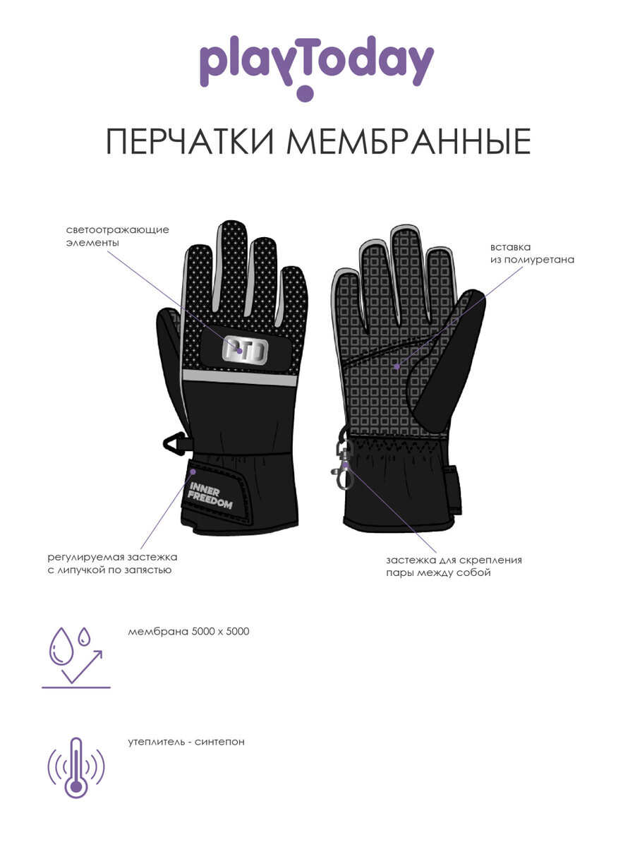 

Перчатки, Черный;фуксия