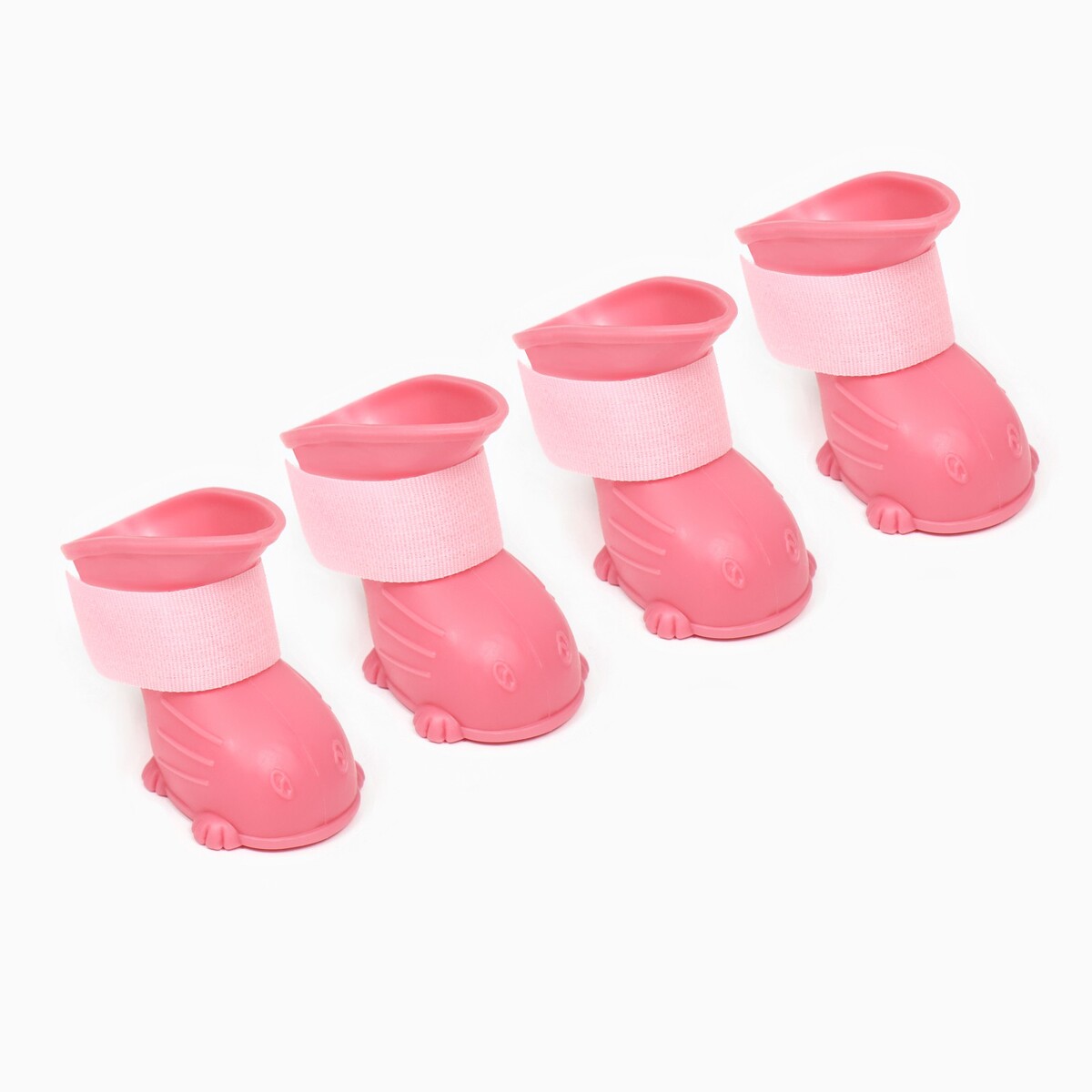 Ботинки для собак, резиновые, набор 4 шт, размер l , розовые
