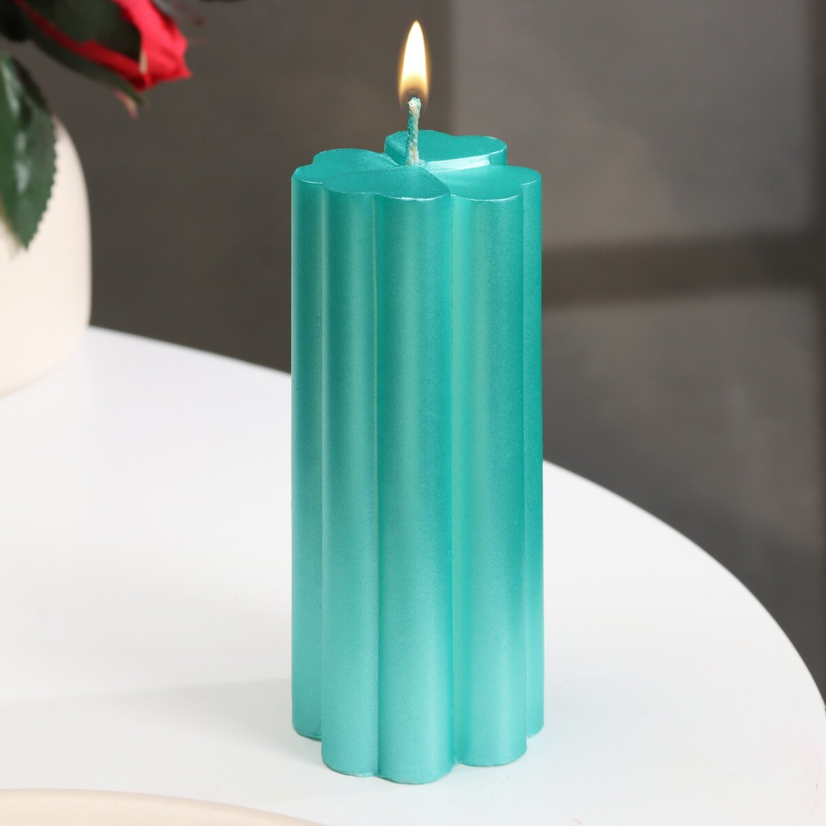 Свеча-цилиндр свеча цилиндр с гранями 5х10см пальмовый воск тиффани металлик 6 ч