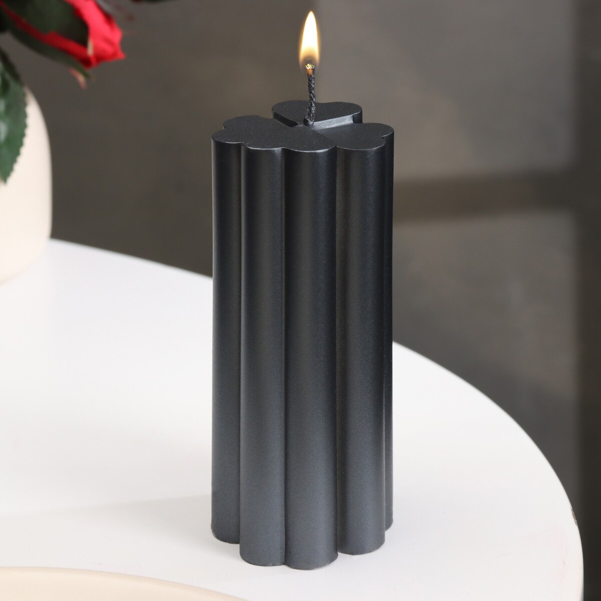 Свеча-цилиндр свеча цилиндр с гранями 5х10 см мокрый асфальт 6 ч
