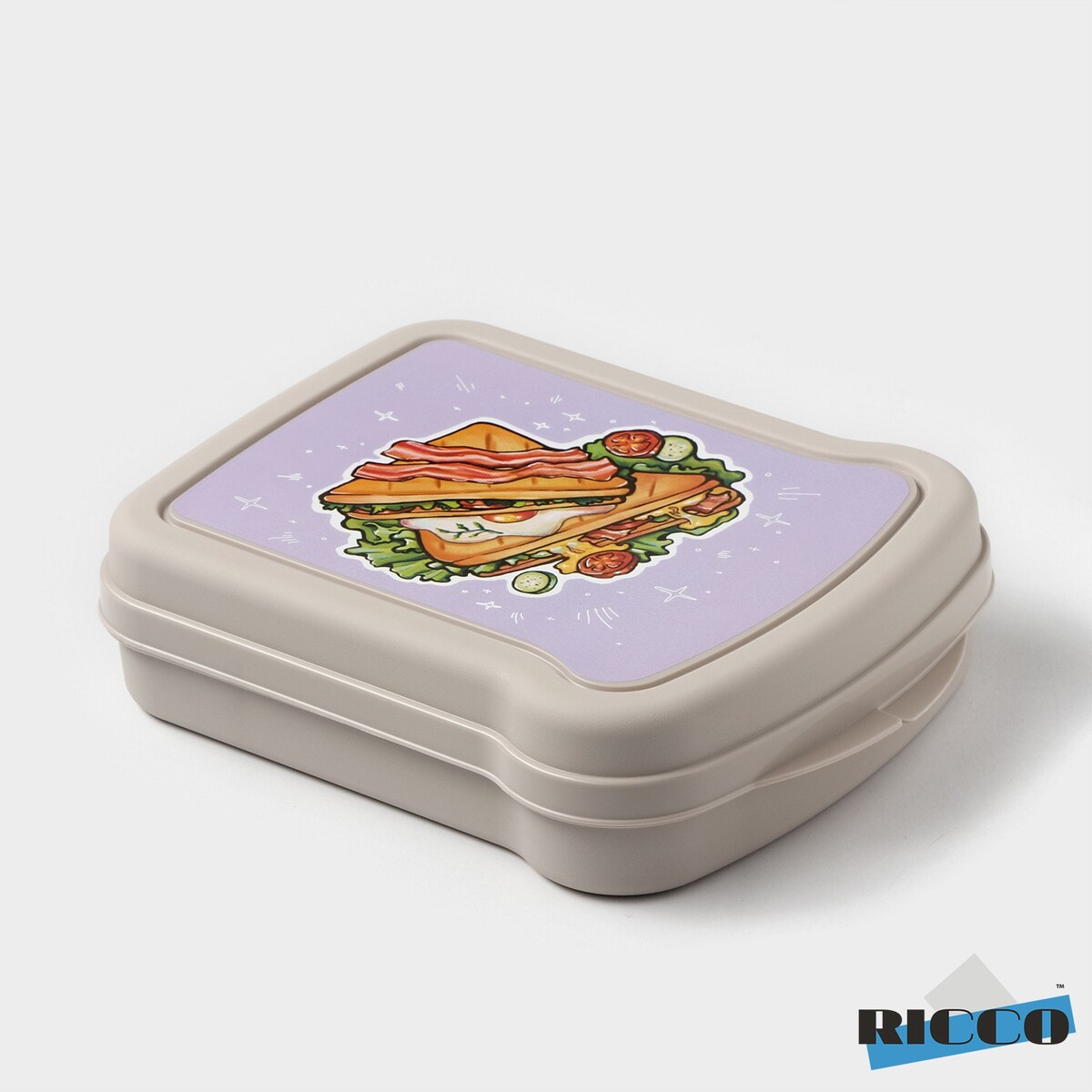 Бутербродница ricco, 17×13×4,2 см, с декором чивито бутербродница ricco 17×13×4 2 см с декором крок месье