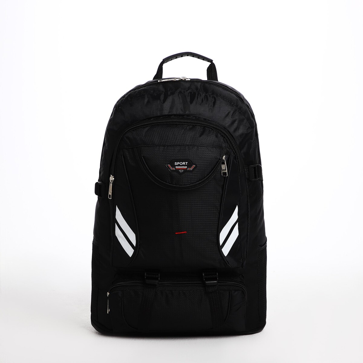Рюкзак туристический на молнии, 4 наружных кармана, цвет черный рюкзак туристический thule stir 18l hiking backpack tstu318 obsidian 3204088