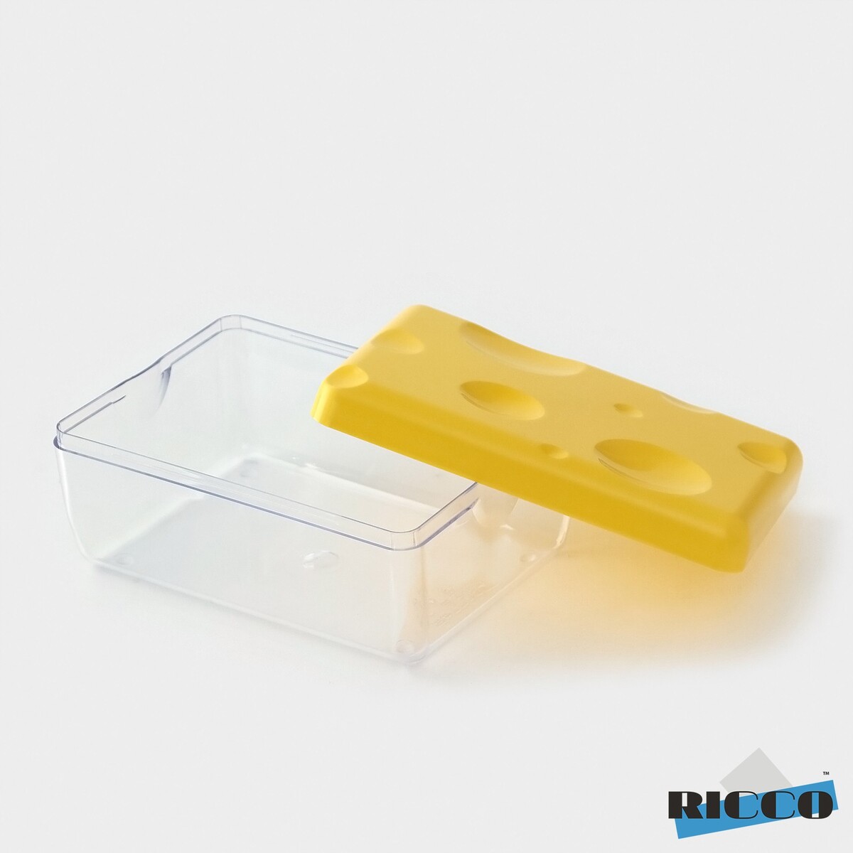 Контейнер для сыра ricco, 16×11×7см, цвет желтый контейнер для хранения с крышкой ricco 25 л 41×29 5×31 2 см прозрачный