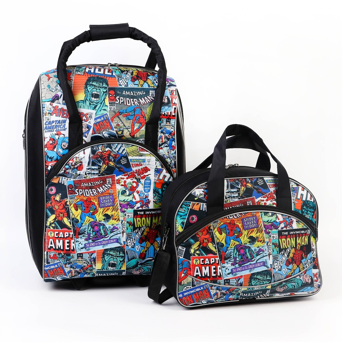 

Чемодан с сумкой marvel comics #1 52*21*34 см, отдел на молнии, н/карман, черный, Черный;разноцветный