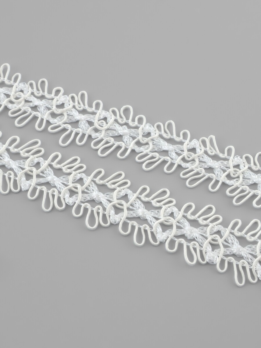 

Тесьма декоративная, 20 мм, 10±1 м, белая, Белый