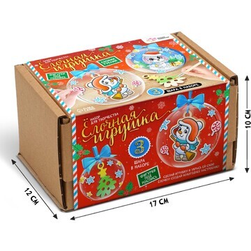 Ёлочные шары-игрушки, 3 шт., фигурки под