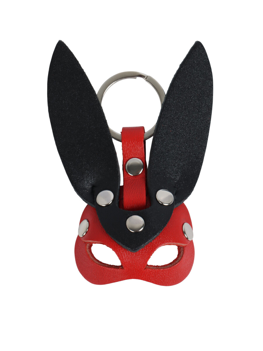 

Брелок кожаный для автомобильного ключа, маска - заяц, натуральная кожа 9710409, Красный