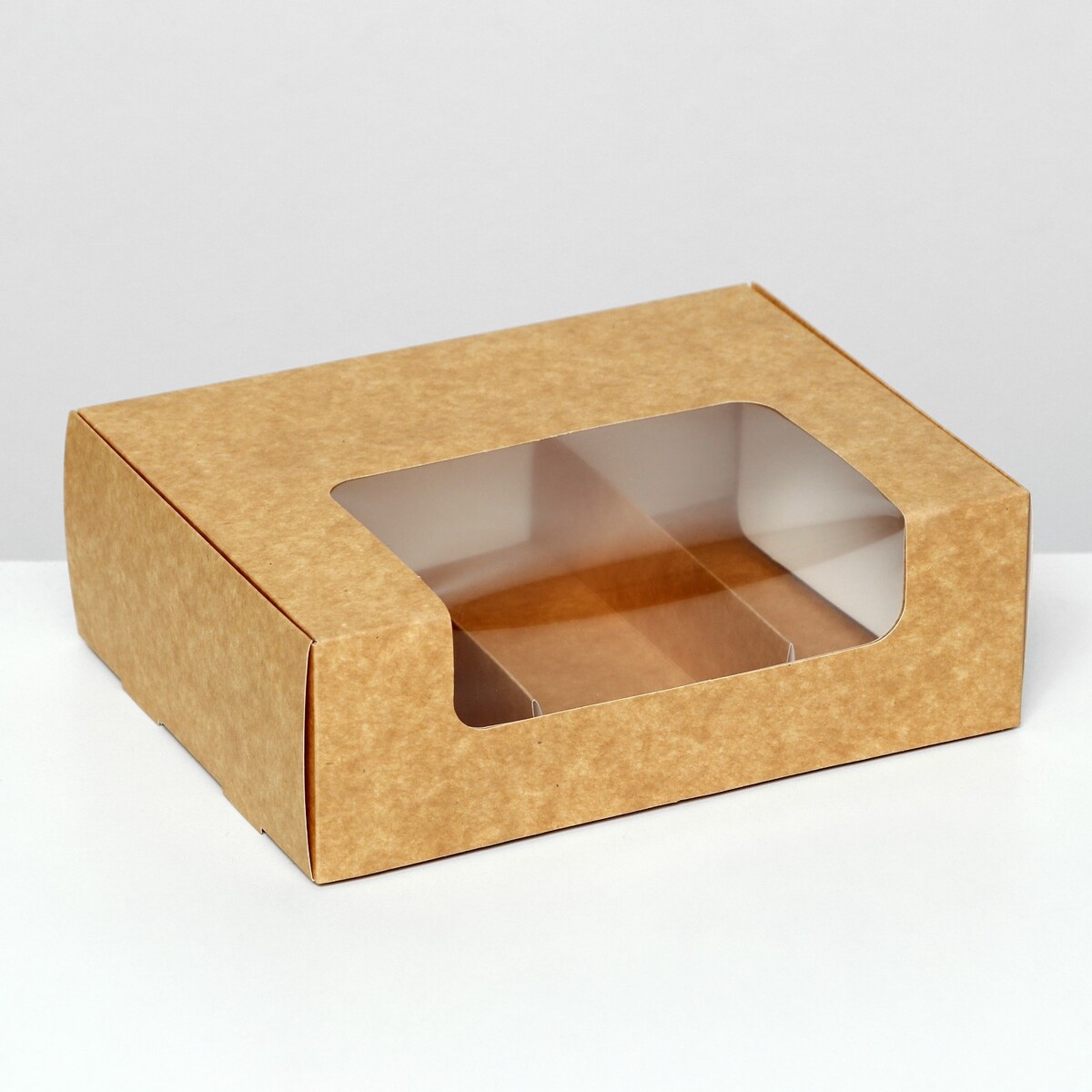 Коробка складная, под 3 эклера, крафт, 20 x 15 x 6 см коробка складная под 5 эклеров голубой 25 х 15 х 6 6 см