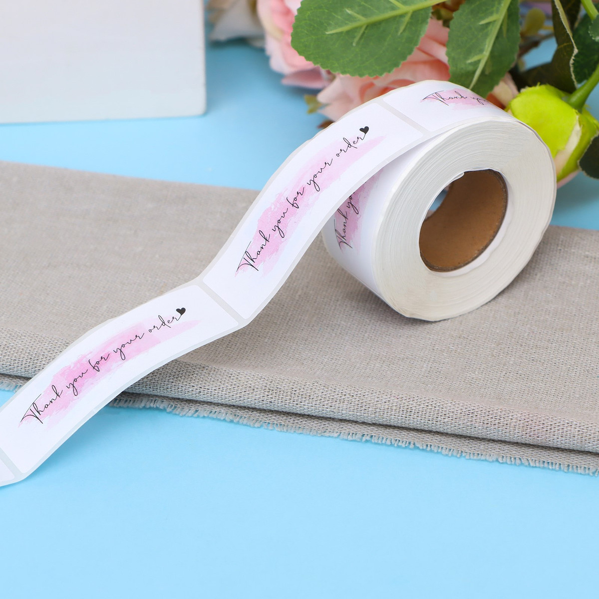 

Наклейки в рулоне, Розовый;белый