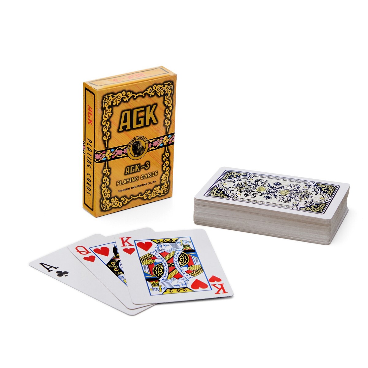Карты игральные бумажные agk, 54 шт, 280 г/м2, 5.7 х 8.7 см карты игральные бумажные wild king 55 шт 280 г м2 красные 6 3 х 8 8 см