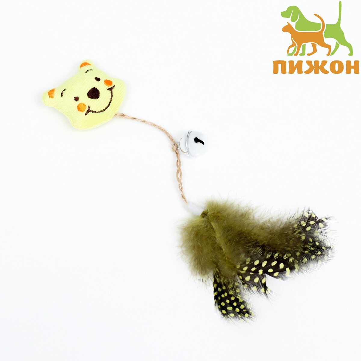 Игрушка для кошек с кошачьей мятой и перьями дразнилка с шариком из кошачьей мяты и перьями 52 см