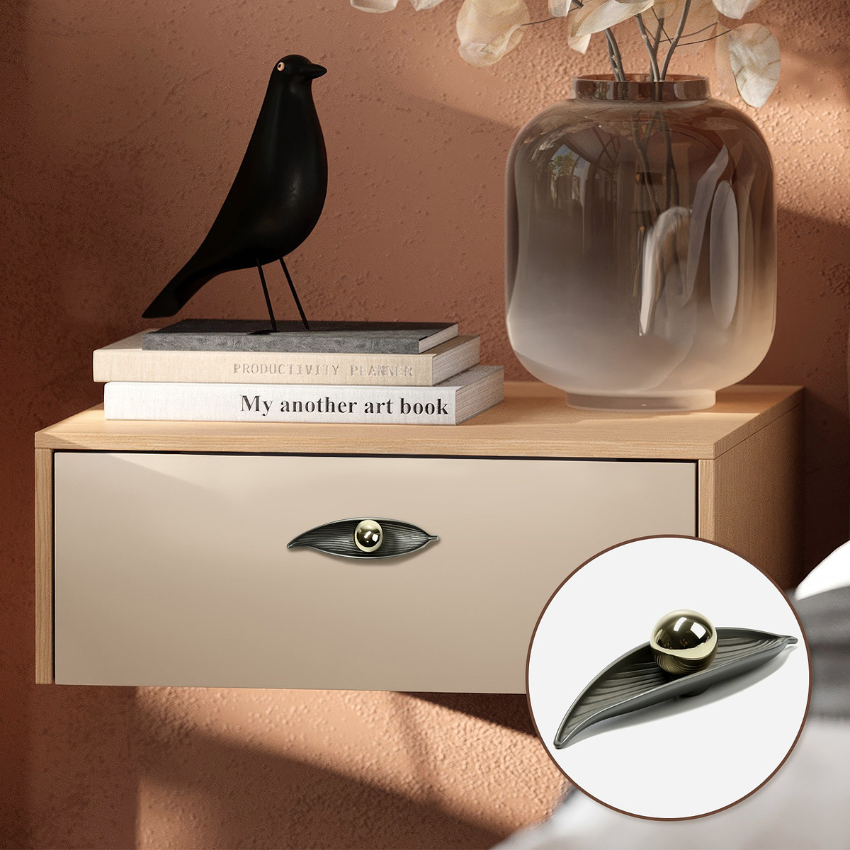 

Ручка-кнопка cappio rk134, мебельная, цвет графит/золото, Золото;графит