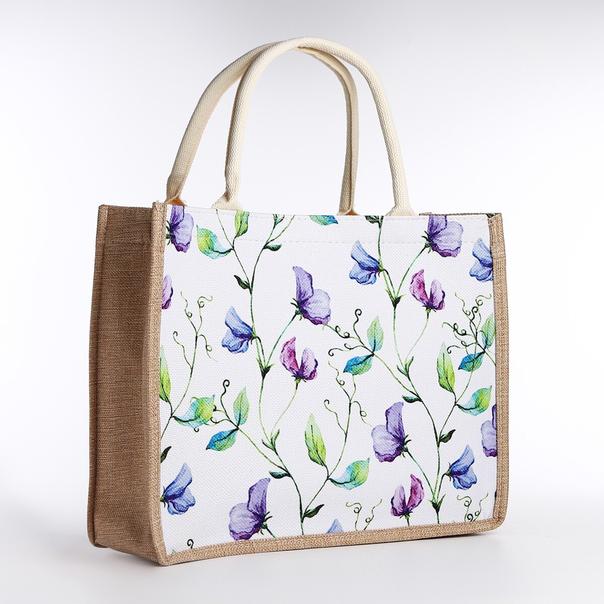 Шопер без застежки, цвет бежевый/разноцветный белая сумка шопер с принтом на петербургскую тематику