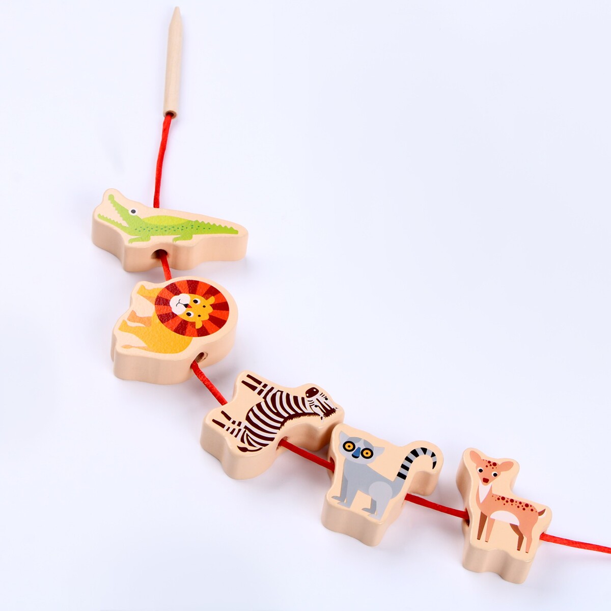 Детская деревянная игрушка 2 в1 балансир + шнуровка No brand 06093355 - фото 5