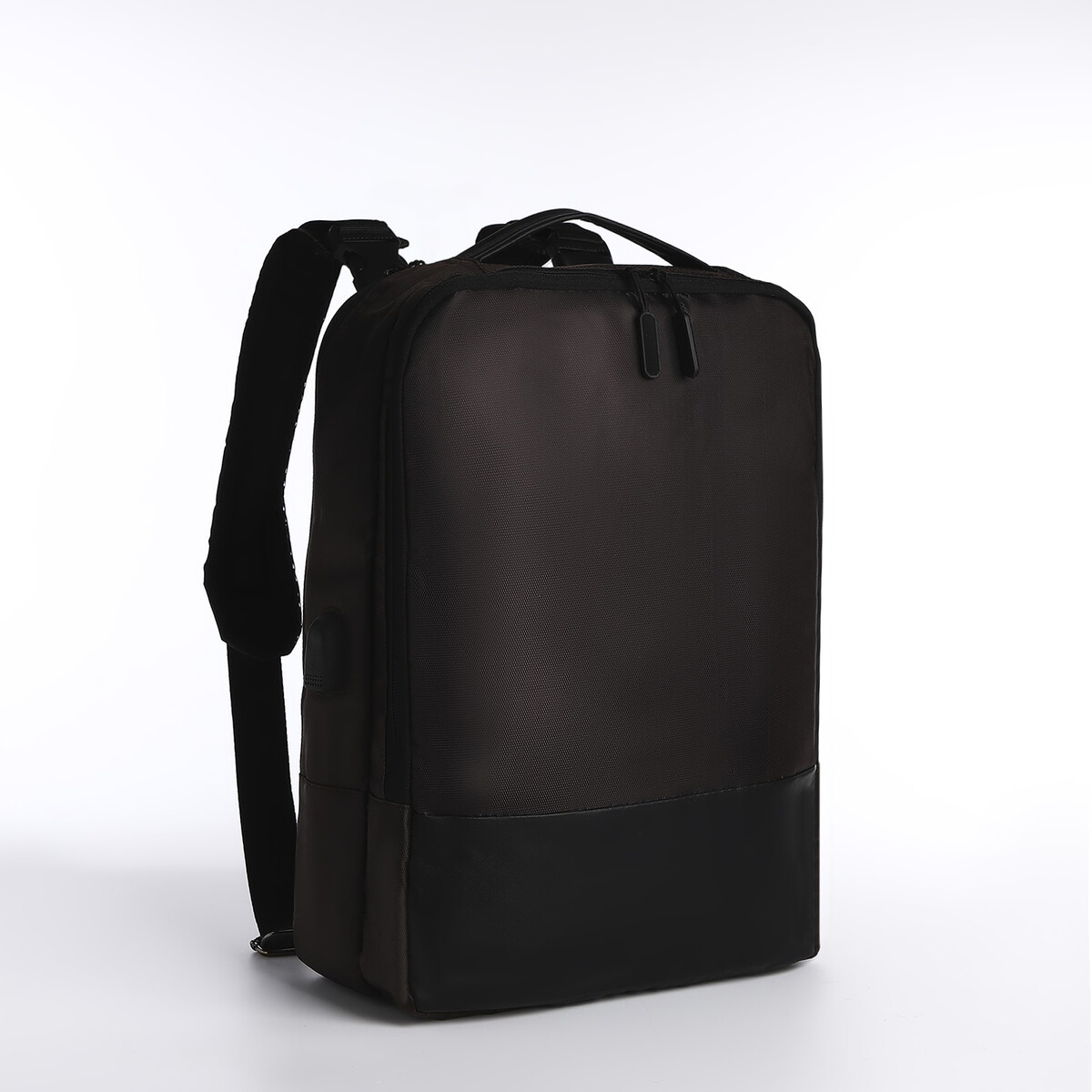 Рюкзак-сумка на молнии, 2 наружных кармана, цвет коричневый No brand