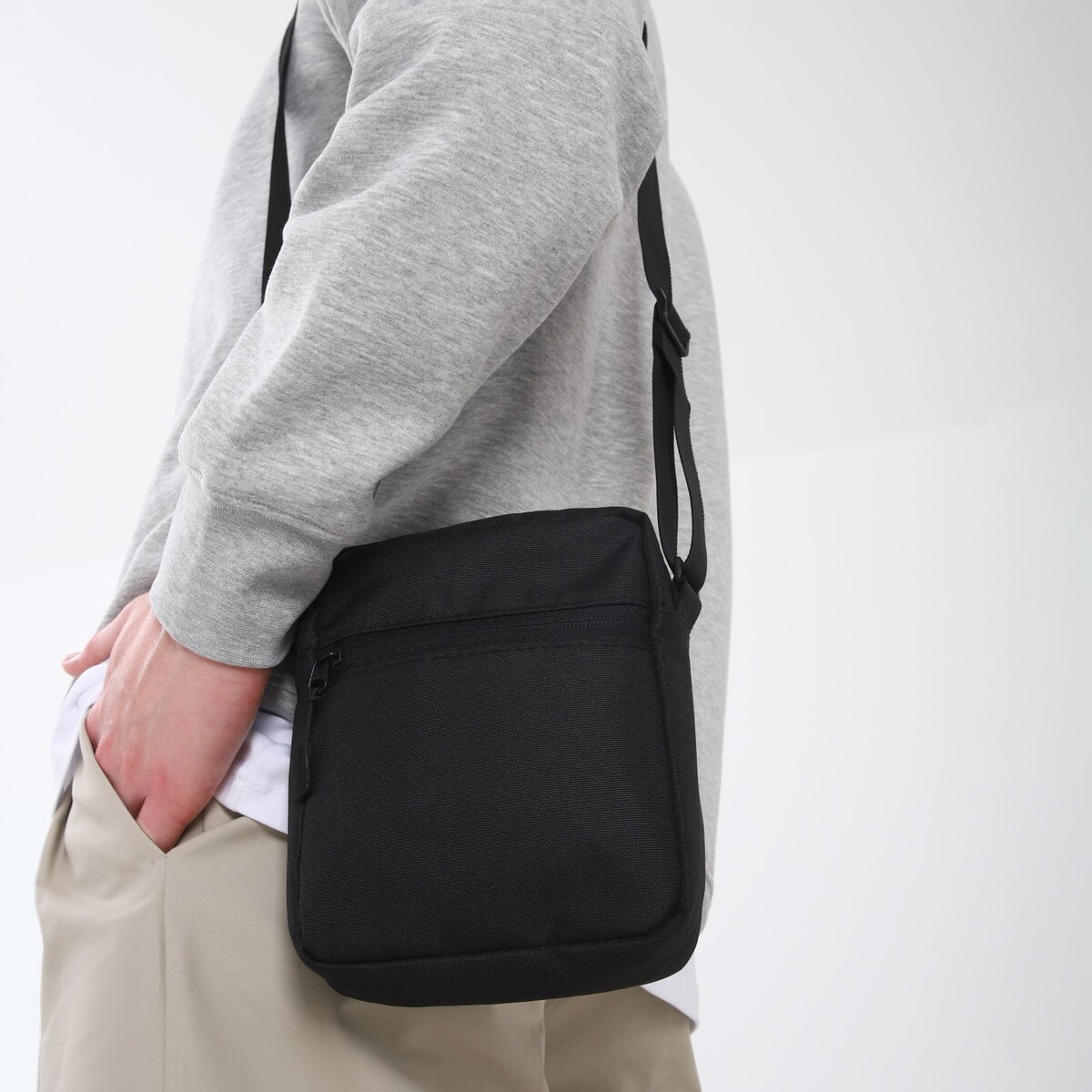 Сумка мужская textura через плечо, текстиль, цвет черный рюкзак сумка мужская текстиль