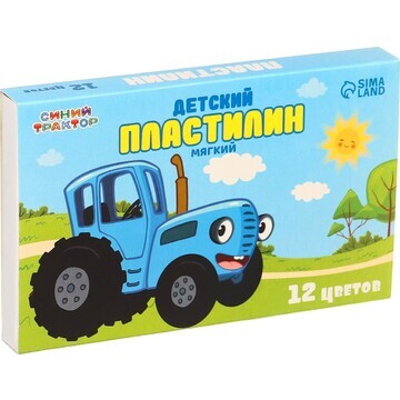 Пластилин мягкий, 12 цветов, 180 г, сини