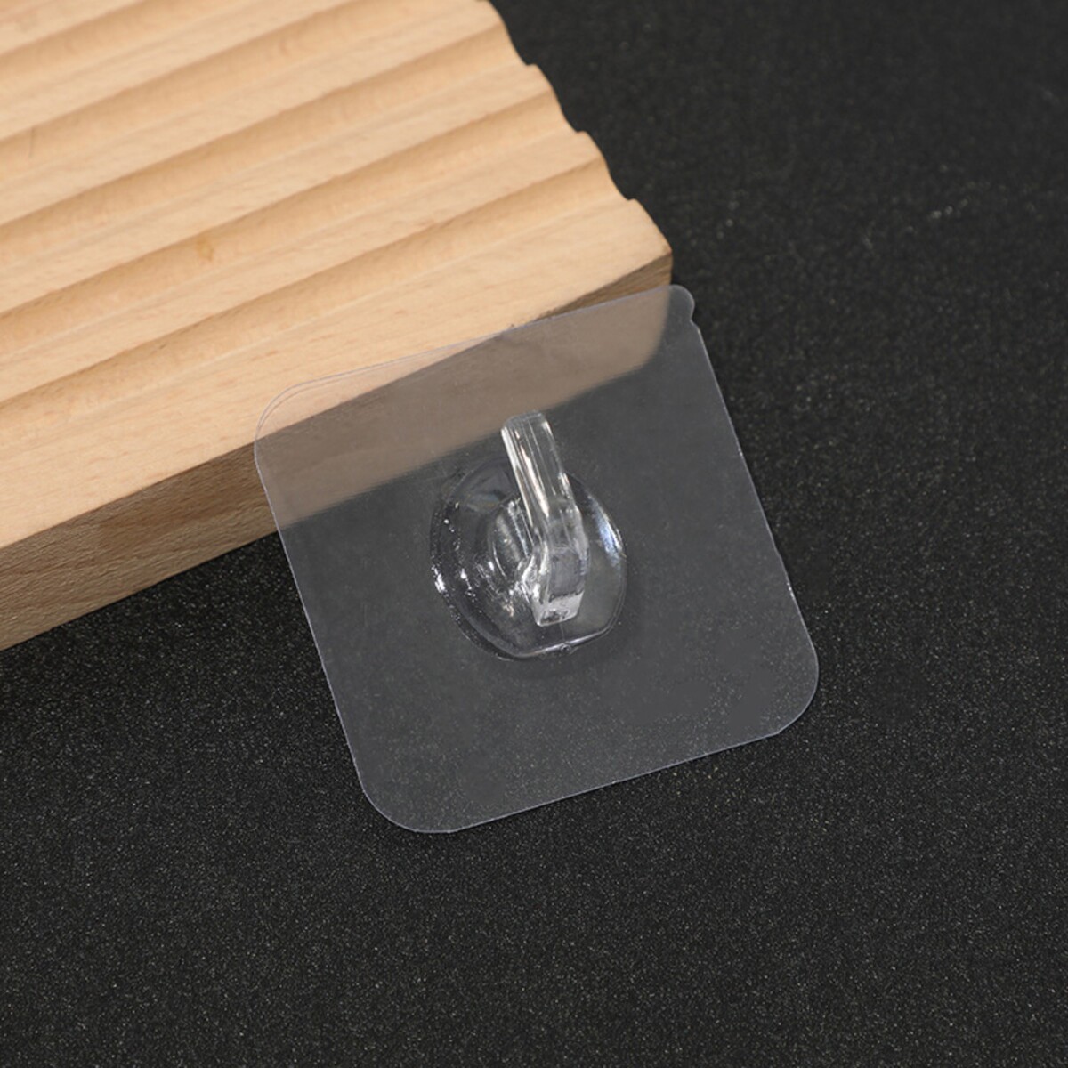 фото Крючки самоклеящиеся настенные прозрачные, 5,6×5,6 см, 10 шт no brand