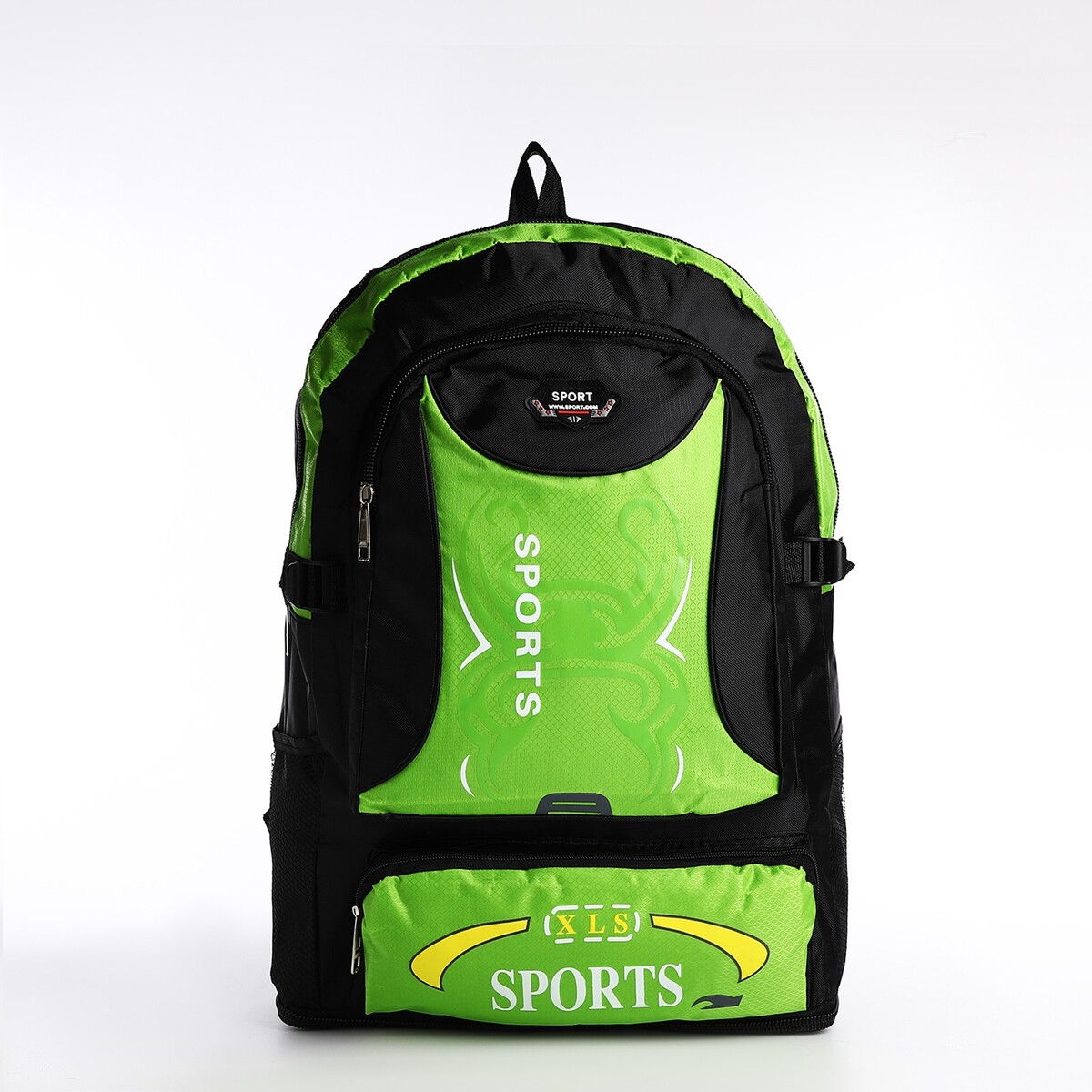 Рюкзак на молнии с увеличением, 55л, 5 наружных карманов, цвет зеленый рюкзак на молнии с увеличением 55л 5 наружных карманов