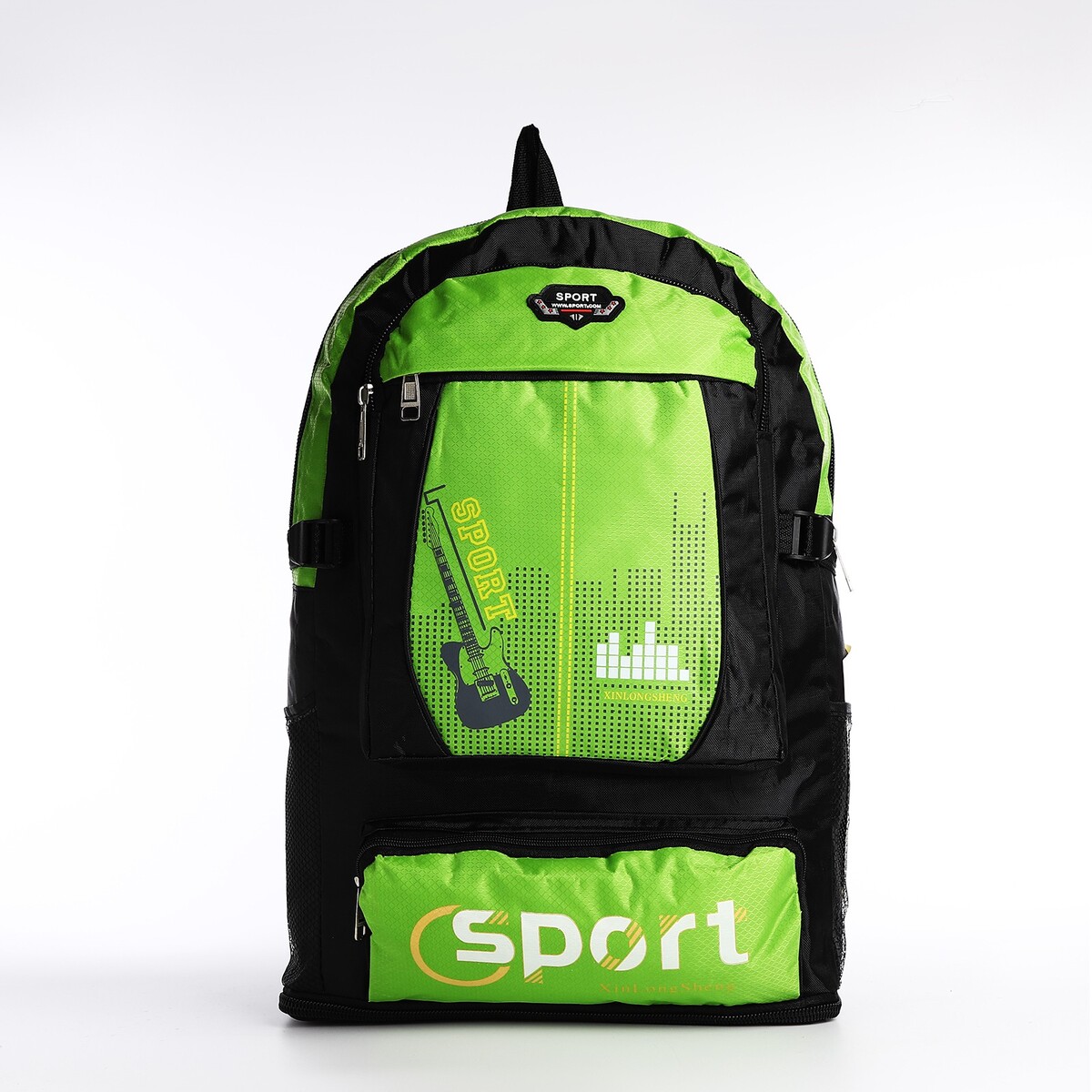 Рюкзак на молнии с увеличением, 55л, 5 наружных карманов, цвет зеленый рюкзак на молнии с увеличением 55л 5 наружных карманов зеленый