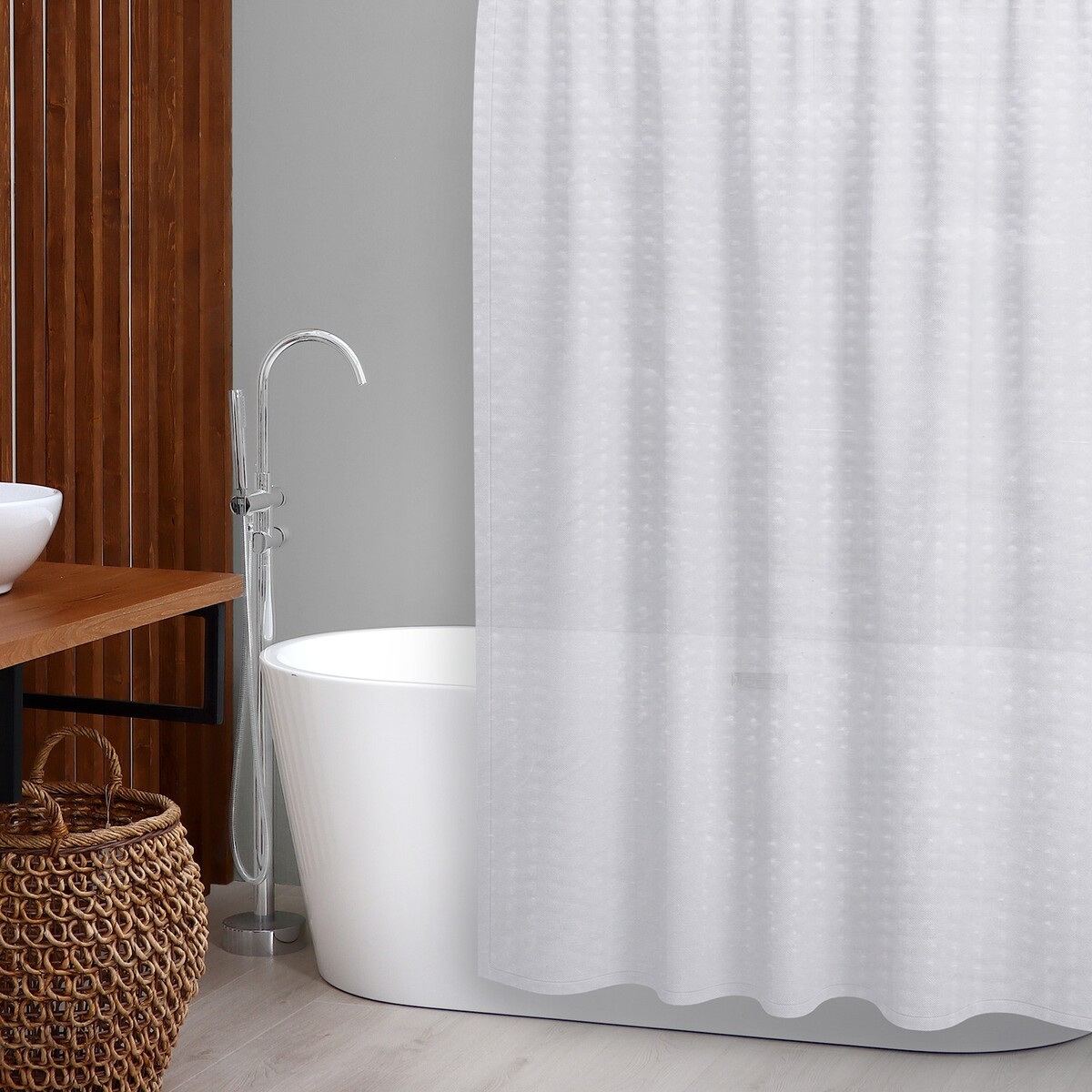 Штора для ванной комнаты, 180×180 см, 12 колец, 3d эффект, peva, цвет белый штора для ванн 180х180 см peva решетка фантазий st 96