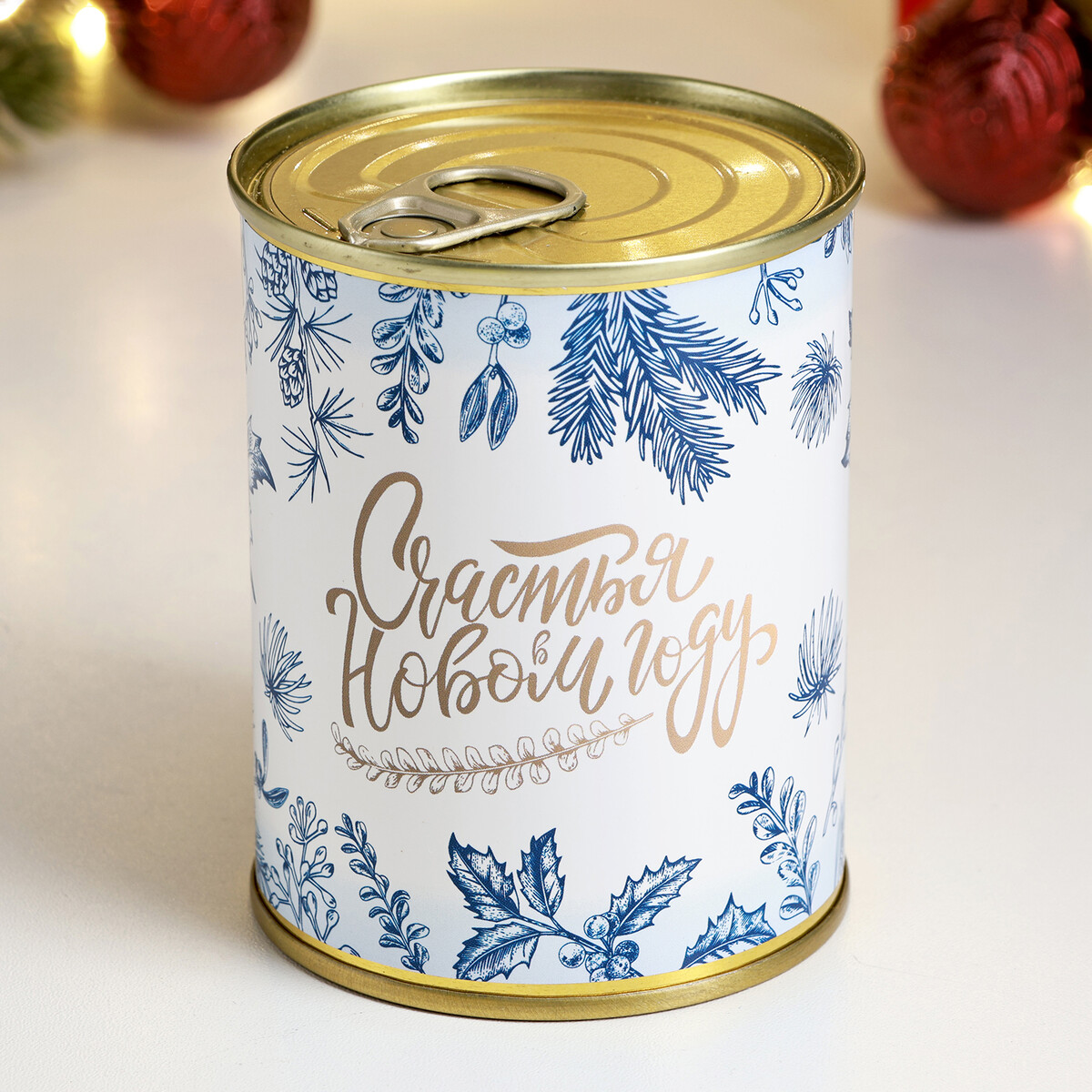 Подарочный набор в консервной банке 6165453 Синий, разноцветный, белый, фото 3