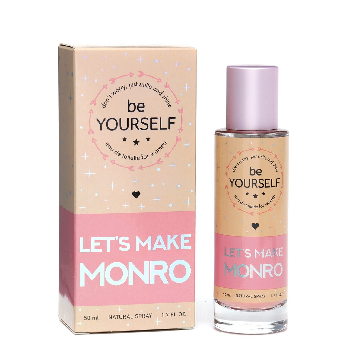 

Туалетная вода женская be yourself let's make monro, 50 мл, Розовый