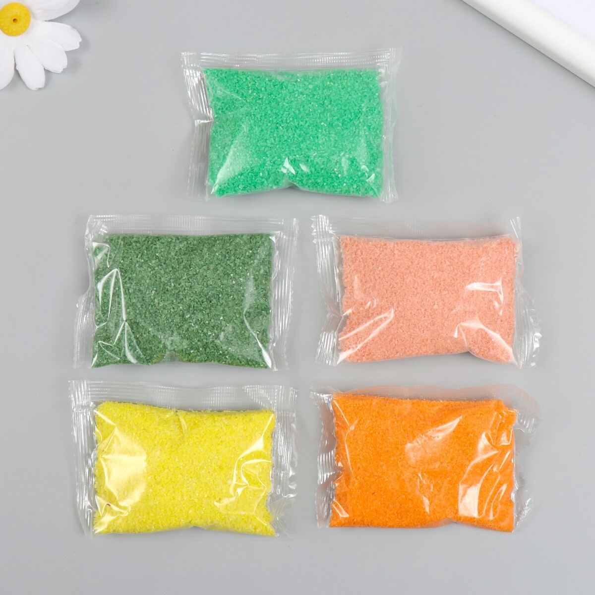 Набор цветного песка №9, 5 цветов, по 50 гр набор для творчества тм оригами пони аппликация из песка полет фантазии арт 06361