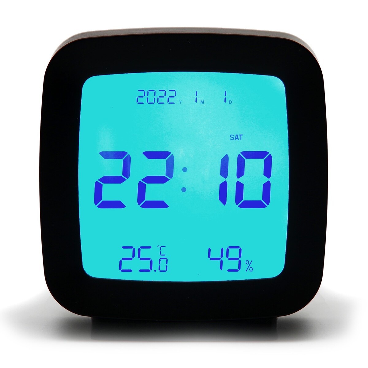 Часы - будильник электронные настольные: термометр, календарь, гигрометр, 7.8 х 8.3 см часы настольные электронные будильник термометр календарь usb 15х6 3 см красные цифры