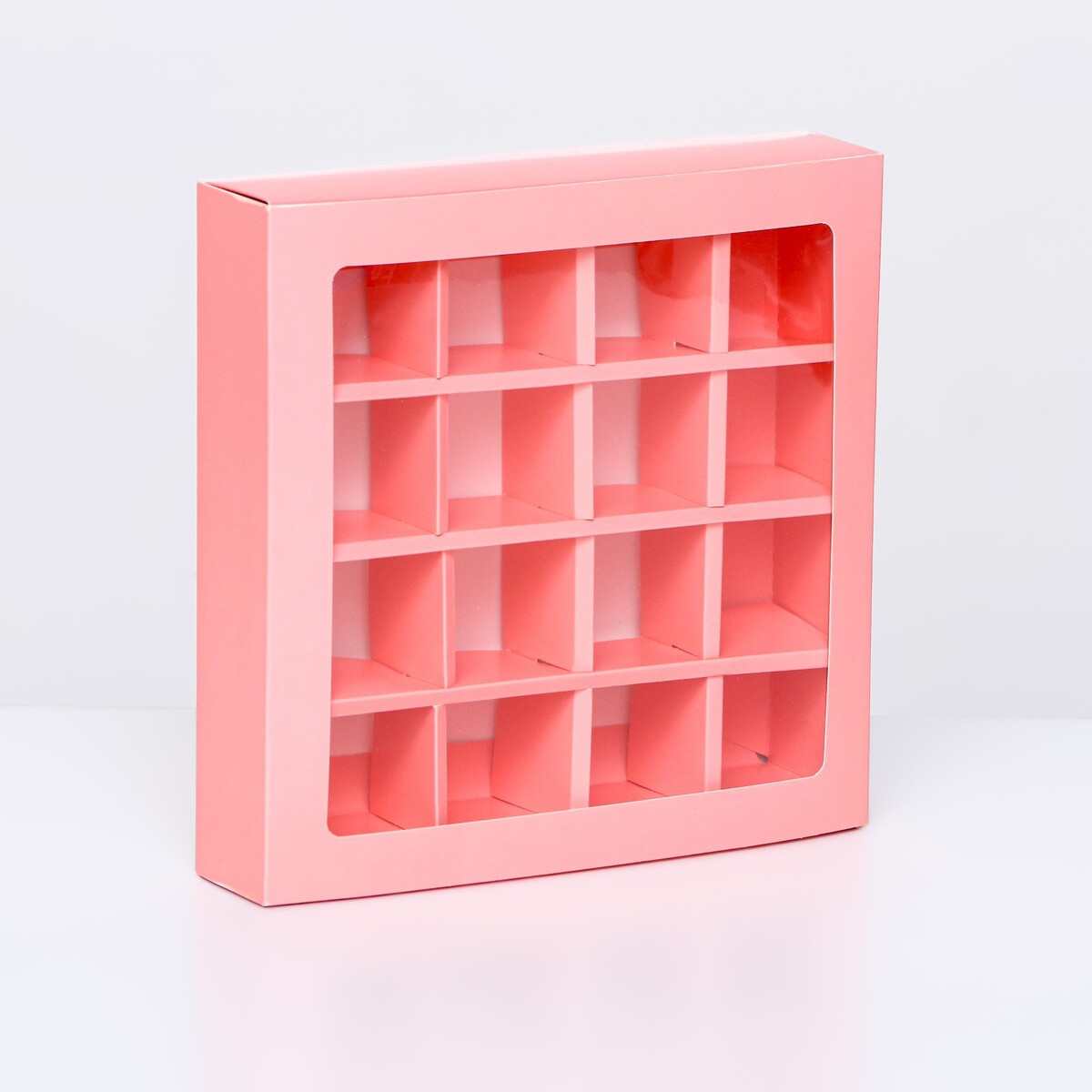 Коробка для конфет, 16 шт, розовая, 17,7 х 17,7 х 3,8 см коробка для конфет 4 шт розовый 12 5 х 12 5 х 3 5 см
