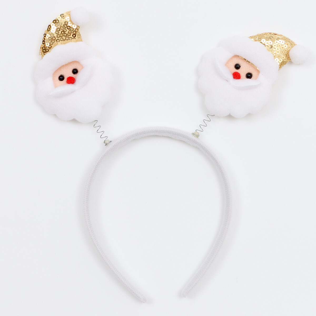 

Ободок новогодний карнавальный, Золотистый;белый