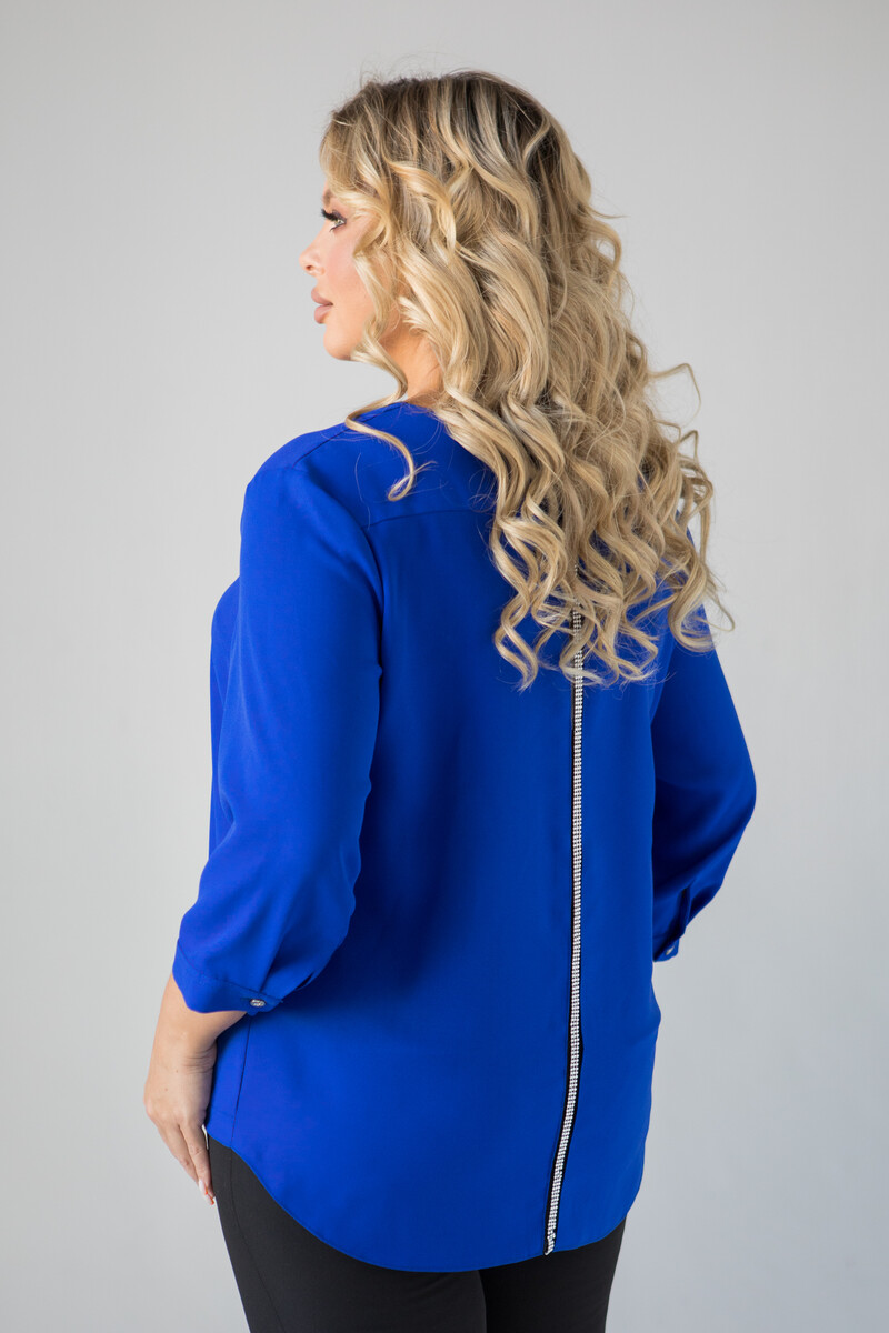 Блузка Марита, размер 52, цвет синий 06272599 - фото 4