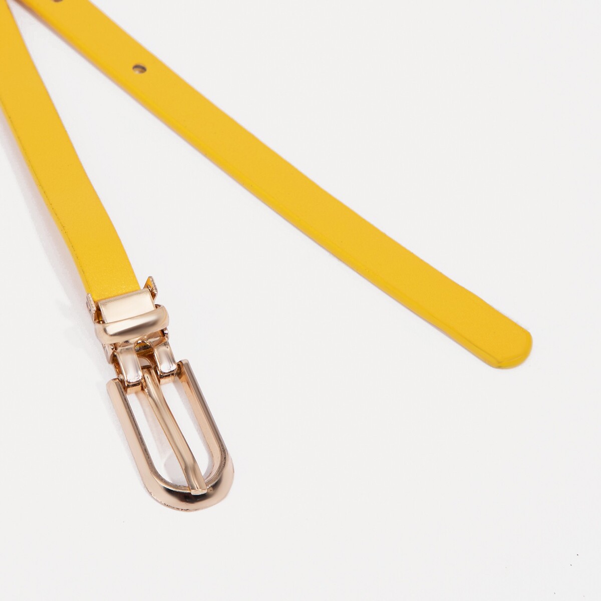 фото Ремень женский, ширина 1 см, пряжка металл, цвет желтый no brand