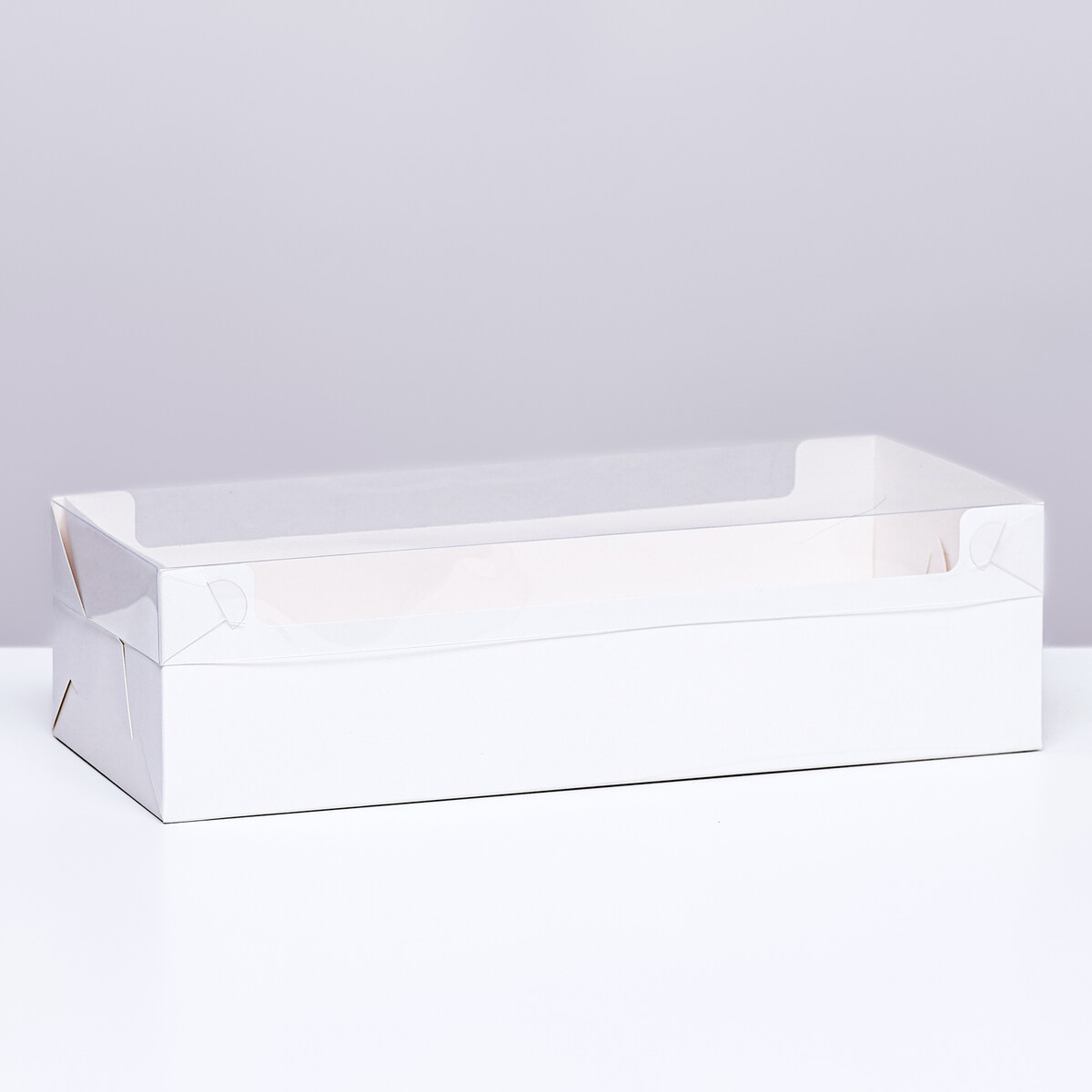 Коробка под рулет белая, 30 х 11 х 8 см коробка для кондитерских изделий с pvc крышкой любимый воспитатель 22 × 15 × 3 см