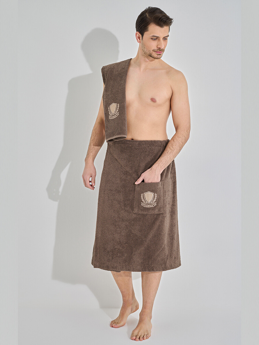 Набор для сауны "karna" мужской махровый armen KARNA, цвет коричневый, размер 70х150+50х90