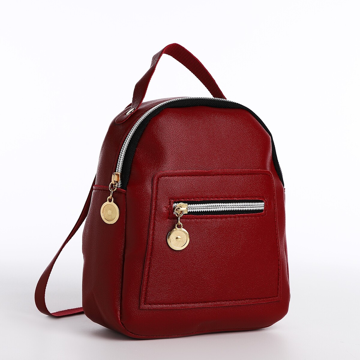 Мини-рюкзак женский из искусственной кожи на молнии, 1 карман, цвет бордовый рюкзак женский городской textura бордовый
