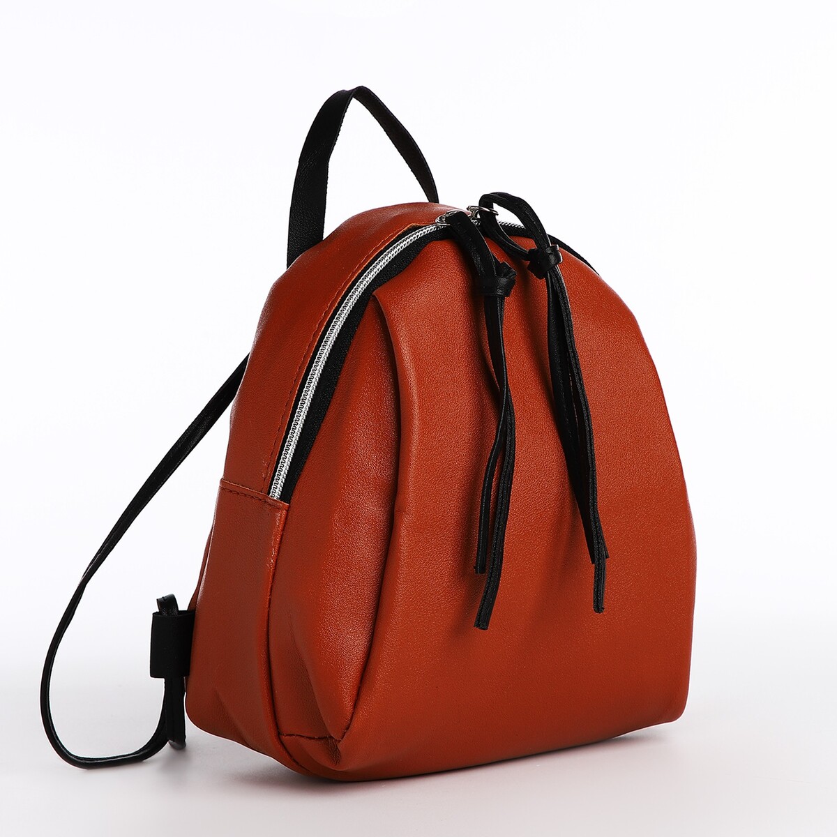 Мини-рюкзак женский из искусственной кожи на молнии, цвет коричневый рюкзак текстильный со шнуровкой fearless 38х29х11 см коричневый
