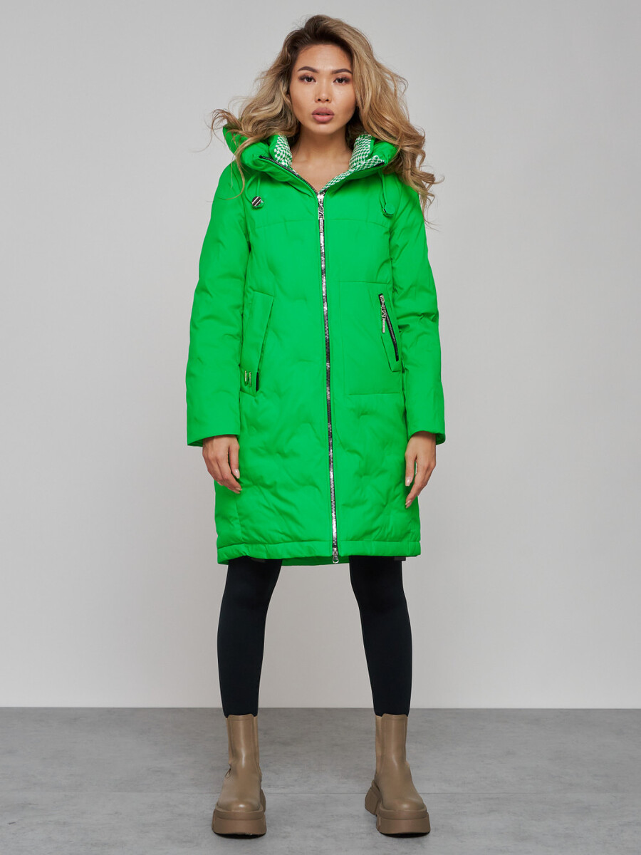 Пальто CHOI PIGEON, размер 44, цвет зеленый 06340312 однобортное - фото 1