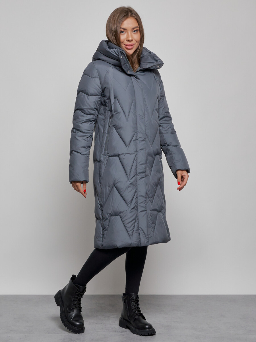Пальто RoccaManer, размер 44, цвет серый 06340422 однобортное - фото 2