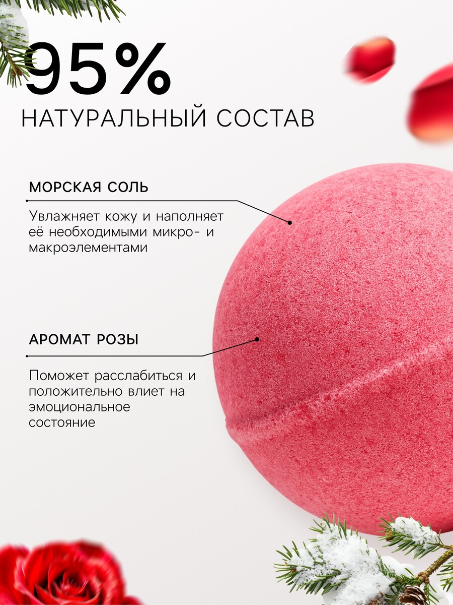 

Новогодний подарочный набор косметики sb beauty, бомбочки для ванны, Розовый