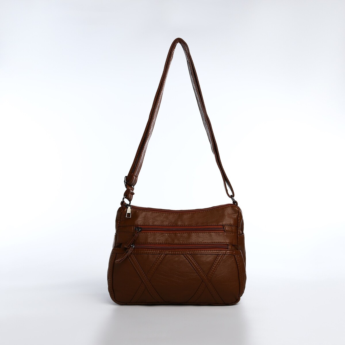 Сумка-мешок на молнии, цвет коричневый сумка мешок на молнии наружный карман коричневый