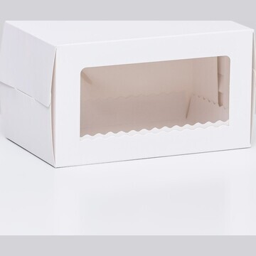 Коробка под рулет с окном, белая 16,5 х 