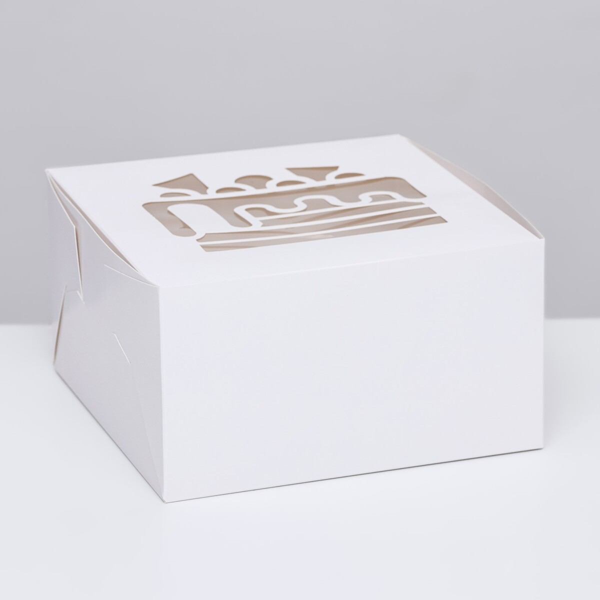 Коробка под торт, белая, 18 х 18 х 10 см коробка под торт белая 18 х 18 х 10 см